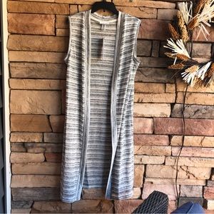 Calvin Klein sleeveless open cardigan duster NWT Women OS